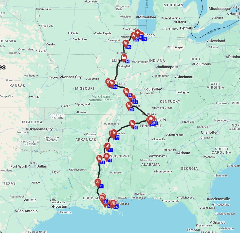 New New Orleans to Chicago - Blues Highway Northbound